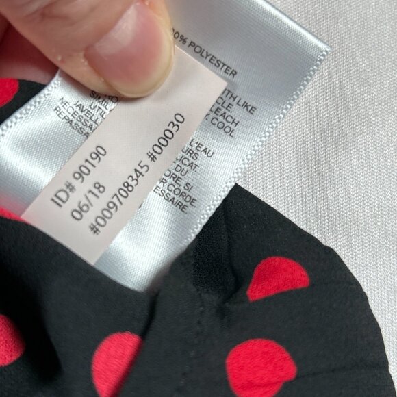 Express Size Small Slim Fit The Portofino Shirt Black & Red Polka Dot Blouse - Picture 5 of 11